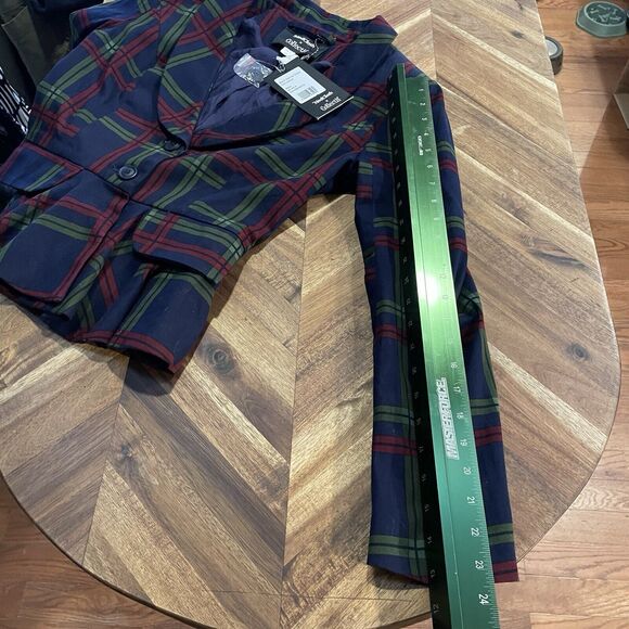 Modcloth X Collectif Blazer Meryl Darling Check Suit Jacket Cotton Blend XS New - Picture 13 of 15